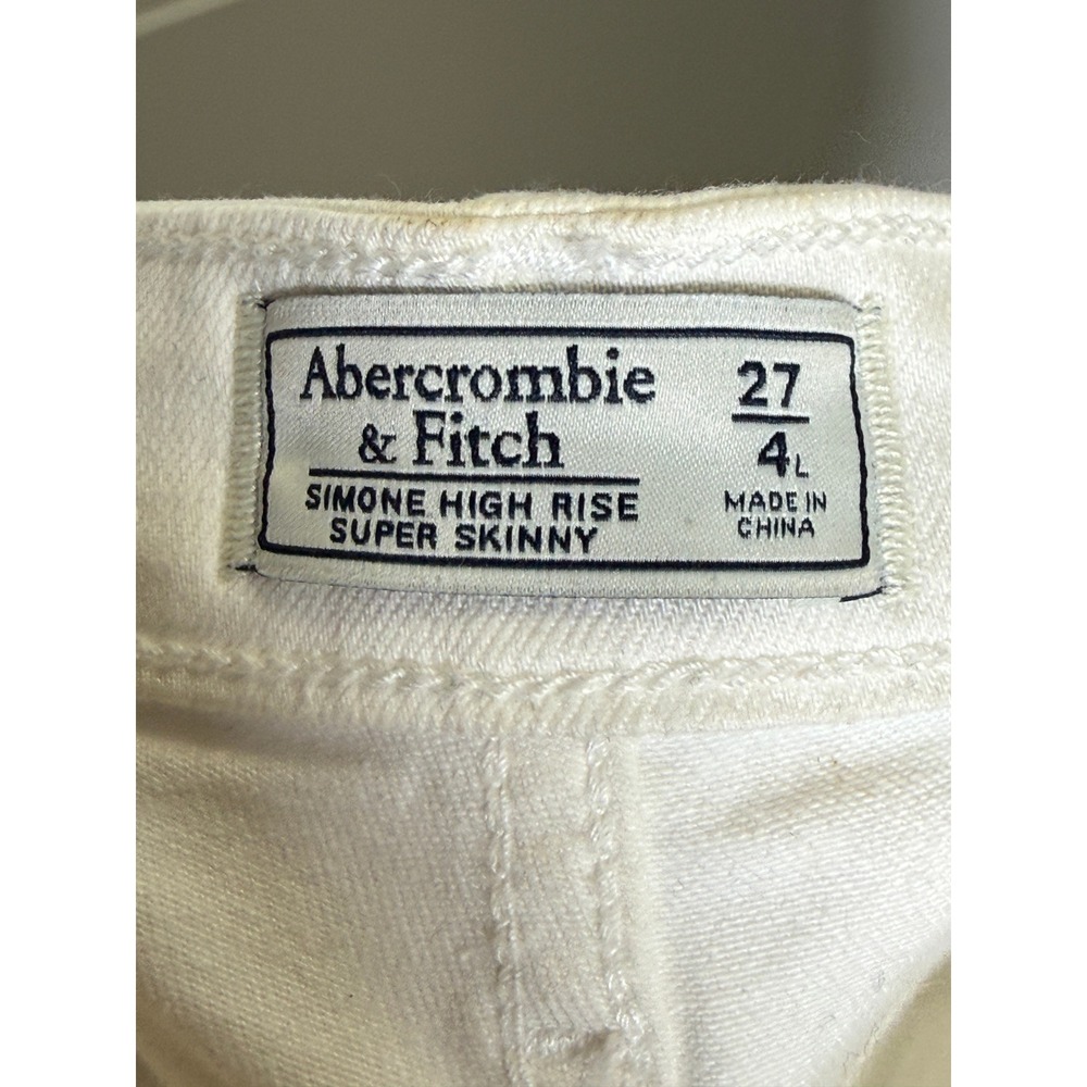 Abercrombie & Fitch Simone High Rise Super Skinny Jeans White 27 Long - Picture 4 of 5